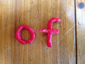 spelling with modeling beeswax